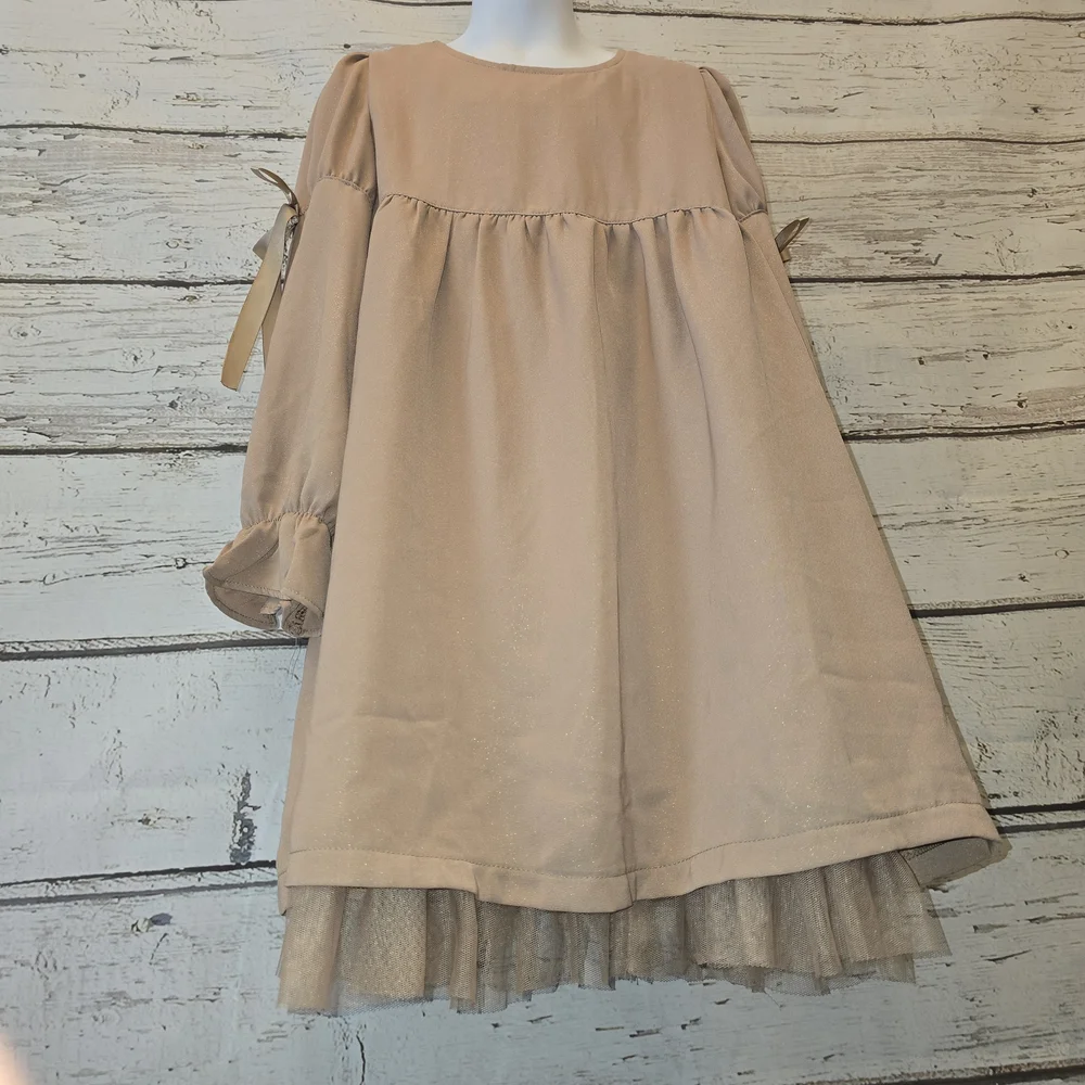 Charming Kids Dress with Bow Accents